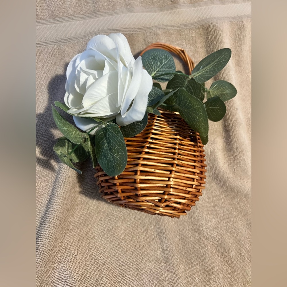 Wicker flower girl basket